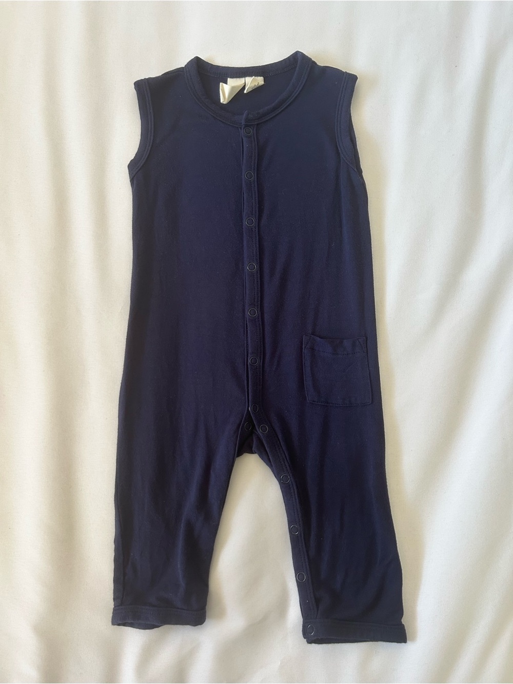 Kyte Baby Sleeveless Snap Romper in Navy